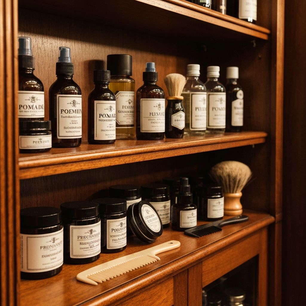 Premium grooming products on display